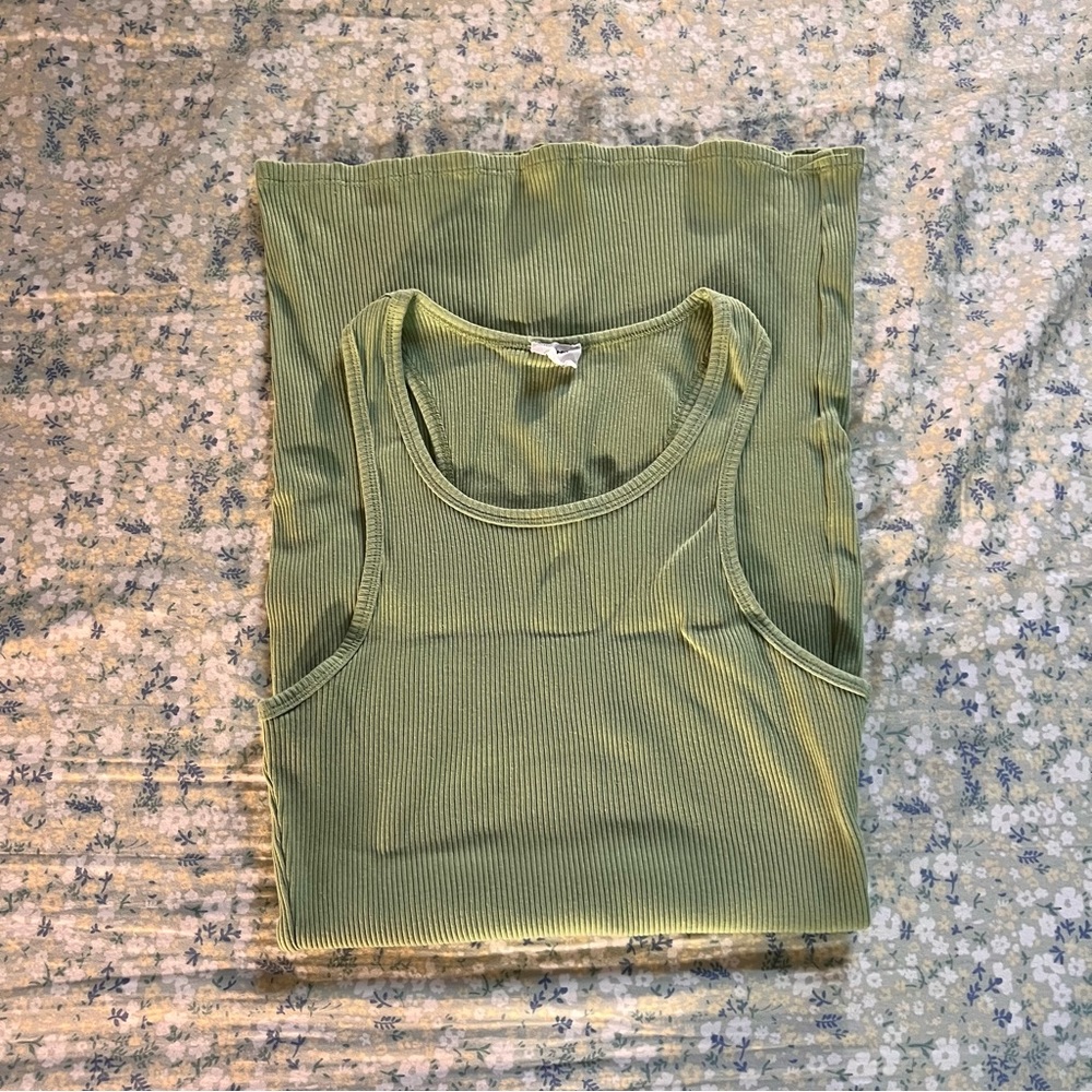 Cotton On Green Ribbed Bodycon Mini Dress Large